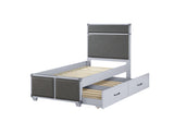 Orchest Transitional/Industrial Bed HB/FB Inlay: Gray PU • Frame: Gray 36120T-ACME