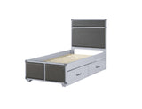 Orchest Transitional/Industrial Bed HB/FB Inlay: Gray PU • Frame: Gray 36120T-ACME