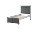 Orchest Transitional/Industrial Bed HB/FB Inlay: Gray PU • Frame: Gray 36120T-ACME