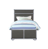 Orchest Transitional/Industrial Bed HB/FB Inlay: Gray PU • Frame: Gray 36120T-ACME