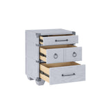 Orchest Transitional/Industrial Nightstand with USB Port (3 Drawer) Frame: Gray 36138-ACME