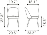English Elm EE2865 100% Polyester, Plywood, Steel Modern Commercial Grade Dining Chair Set - Set of 2 Brown, Black 100% Polyester, Plywood, Steel