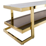 Sagebrook Home Glam Metal/marble Glass Coffee Table, Gold/white Kd 15438 Gold Metal