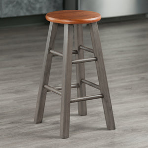 Winsome Wood Ivy Counter Stool, Rustic Teak & Gray 36224-WINSOMEWOOD