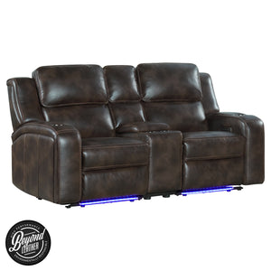 Intercon Silhouette Contemporary Dual-Power Loveseat | Bolero Coffee SE-LS-276DPR-COF-C SE-LS-276DPR-COF-C