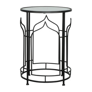 Sagebrook Home Contemporary Metal, Set of 2 -  21/23"h Side Tables, Black 16539 Black Metal