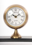 24" x 5.5" x 10.75" Armillery Clock and Globe On Wood Base