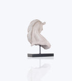 Vintage Look Off White Horse Head Statue