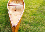 HomeRoots 26.25" X 118.5" X 16" Wooden Canoe With Ribs Curved Bow 364280-HOMEROOTS 364280