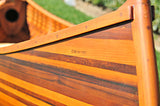 26.25" x 118.5" x 16" Matte Finish Wooden Canoe With Ribs Curved Bow