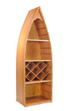 24.5" x 74" x 12.5" Wooden Canoe Wine Shelf
