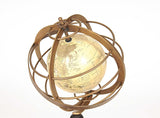 8" x 7.5" x 16.5" Globe in Brass Rings