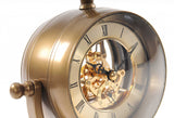8" x 3.75" x 16.25" Brass Table Clock