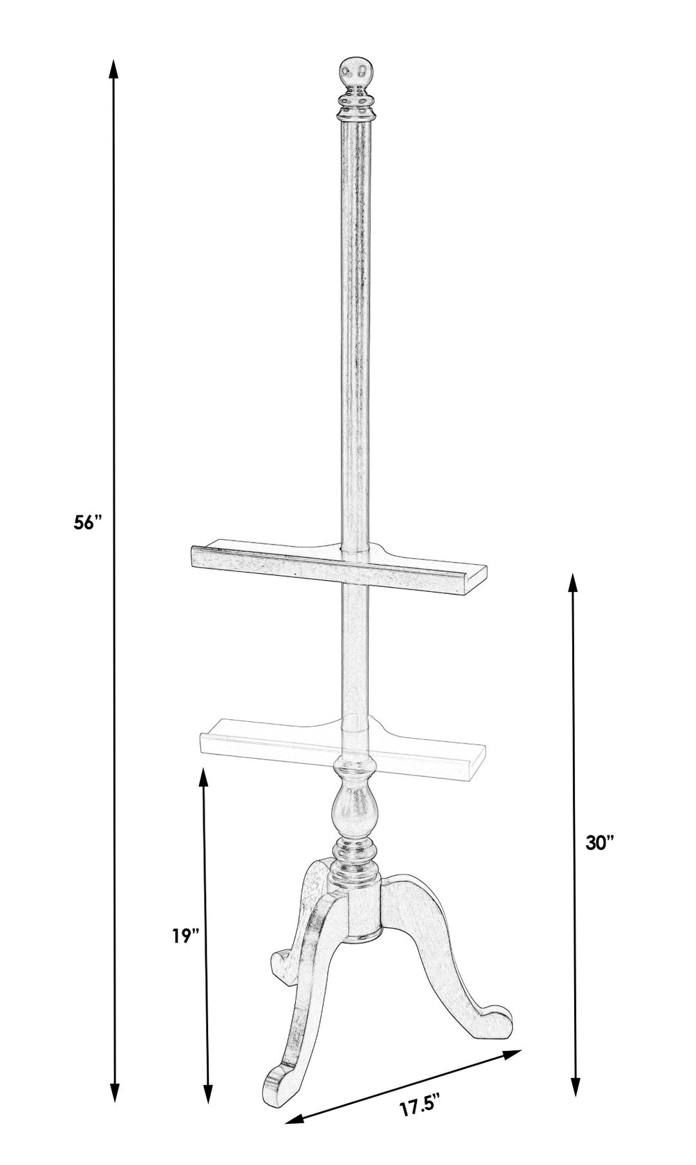 Butler Specialty Paddington Gallery Easel XRT Cherry Rubberwood and Poplar hardwood solids 3657024-BUTLER