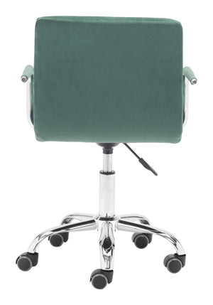 Zuo Modern Kerry 100% Polyester, Plywood, Steel Modern Office Chair Green, Chrome 100% Polyester, Plywood, Steel