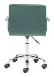 Zuo Modern Kerry 100% Polyester, Plywood, Steel Modern Office Chair Green, Chrome 100% Polyester, Plywood, Steel