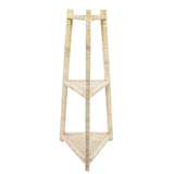 Sagebrook Home Contemporary Wood/rattan 37" Corner Triangle Shelf,white 15342-01 White Rattan