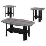 Black Grey Top Table Set 3Pcs Set