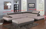 124" X 94" X 36" Twoto Tone Sectional RAF