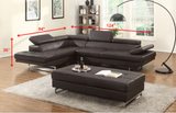 124" X 94" X 36" Brown Sectional LAF