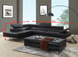 124" X 94" X 36" Black Sectional LAF