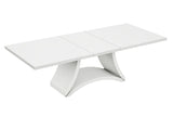 98.5" X 43.5" X 30" White Dining Table and 6" Chair Set