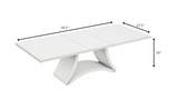 98.5" X 43.5" X 30" White Dining Table and 6" Chair Set