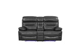 78" X 40" X 41" Gray Power Reclining Console Loveseat