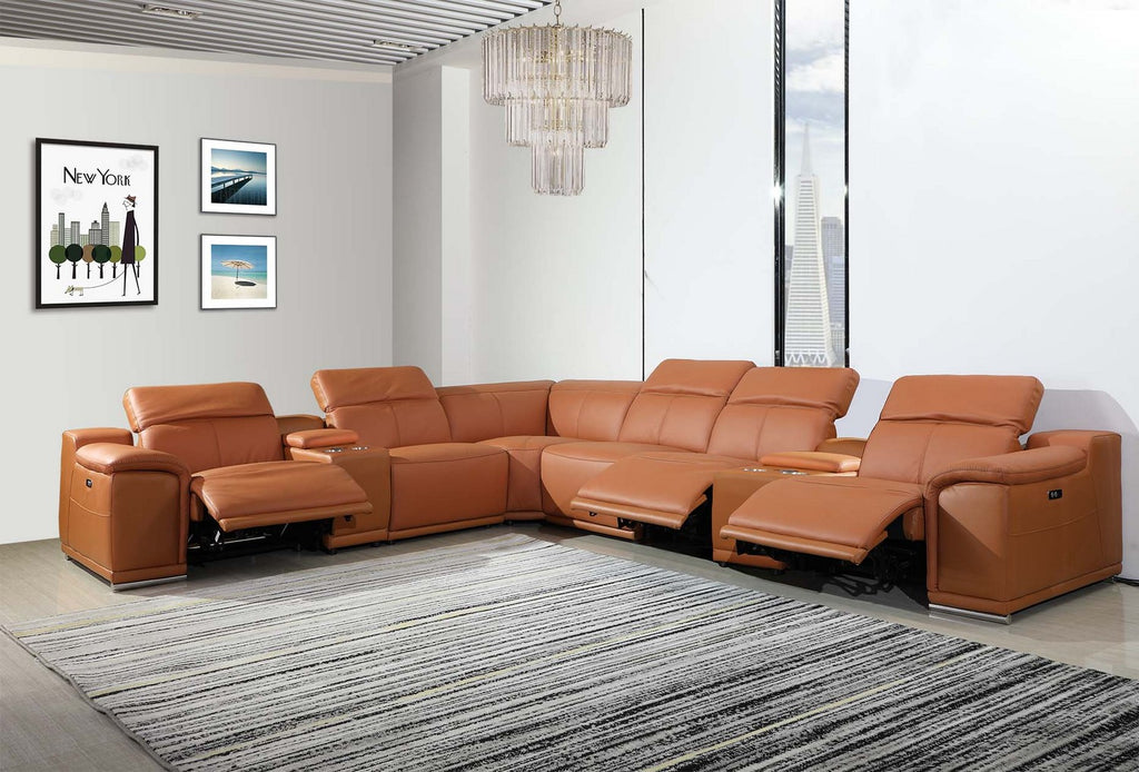 154" X 200" X 162".2 Camel Power Reclining 8PC Sectional