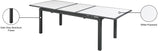 Nizuc Aluminum / Plastic Contemporary White Plastic Wood Accent Paneling Outdoor Patio Aluminum Dining Table - 77"/100.5" W x 39" D x 30" H