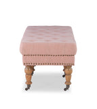 Isabelle Washed Pink Linen 50 Inches Bench