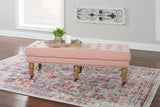 Isabelle Washed Pink Linen 50 Inches Bench