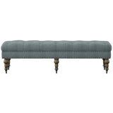 Isabelle Washed Blue Linen 62 Inches Bench