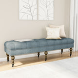 Isabelle Washed Blue Linen 62 Inches Bench