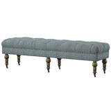 Isabelle Washed Blue Linen 62 Inches Bench