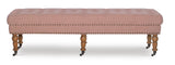 Isabelle Washed Pink Linen 62 Inches Bench