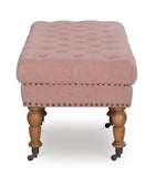 Isabelle Washed Pink Linen 62 Inches Bench