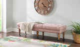 Isabelle Washed Pink Linen 62 Inches Bench