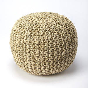 Butler Specialty Pincushion Beige Woven Pouffe 3689140