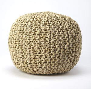Butler Specialty Pincushion Beige Woven Pouffe 3689140