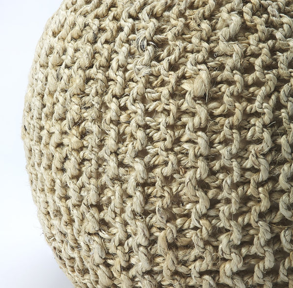 Butler Specialty Pincushion Beige Woven Pouffe 3689140