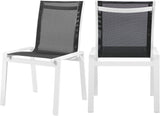 Nizuc Waterproof Mesh Fabric Contemporary Outdoor Patio Aluminum Mesh Dining Chair - Set of 2
