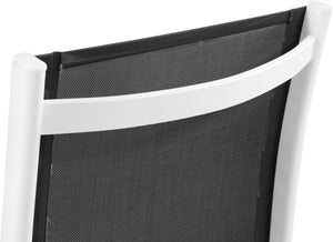 Nizuc Waterproof Mesh Fabric / Aluminum Contemporary Black Mesh Waterproof Fabric Outdoor Patio Aluminum Mesh Dining Chair - 23" W x 26" D x 35" H