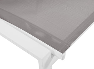 Nizuc Waterproof Mesh Fabric / Aluminum Contemporary Grey Mesh Waterproof Fabric Outdoor Patio Aluminum Mesh Dining Chair - 23" W x 26" D x 35" H