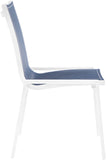 Nizuc Waterproof Mesh Fabric / Aluminum Contemporary Navy Mesh Waterproof Fabric Outdoor Patio Aluminum Mesh Dining Chair - 23" W x 26" D x 35" H