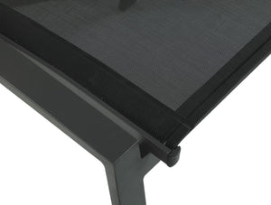 Nizuc Waterproof Mesh Fabric / Aluminum Contemporary Black Mesh Waterproof Fabric Outdoor Patio Aluminum Mesh Dining Chair - 23" W x 26" D x 35" H