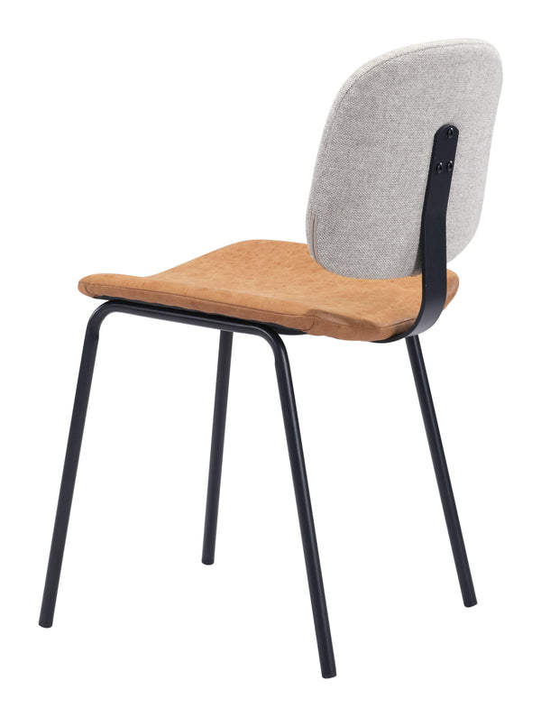 Zuo Modern Worcester 100% Polyester, 100% Polyurethane, Plywood, Steel Modern Commercial Grade Dining Chair Set - Set of 2 Beige, Brown, Black 100% Polyester, 100% Polyurethane, Plywood, Steel