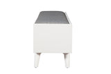 Alpine Furniture Flynn Bench, White 966-W-12 White Mahogany Solids & Okoume Veneer 59 x 15 x 18.5