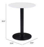 Zuo Modern Alto MDF, Steel Modern Commercial Grade Bistro Table White, Black MDF, Steel