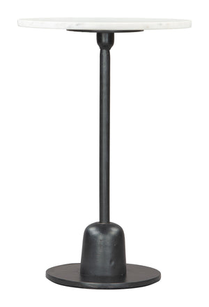 Zuo Modern Whammy Marble, Aluminum Modern Commercial Grade Side Table Black, White Marble, Aluminum